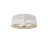 Loewe 3 Light Flush Ceiling Light - Antique Brass With White Shade