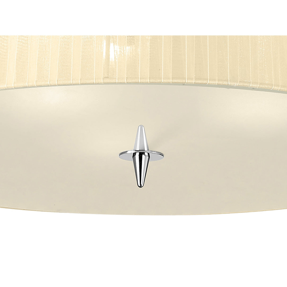 Loewe 3 Light Flush Ceiling Light - Polished Chrome With Cream Shade