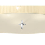 Loewe 3 Light Flush Ceiling Light - Polished Chrome With Cream Shade