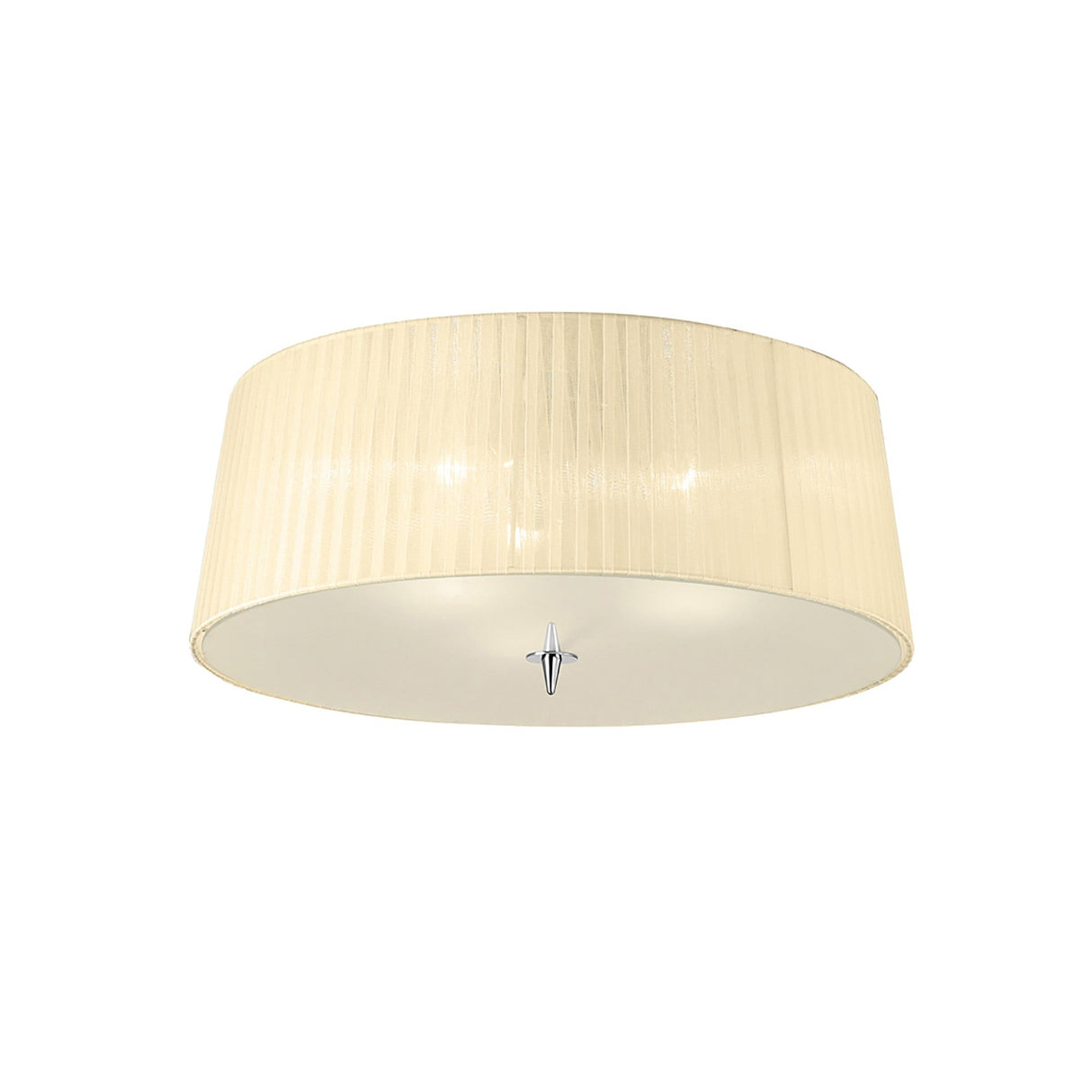 Loewe 3 Light Flush Ceiling Light - Polished Chrome With Cream Shade