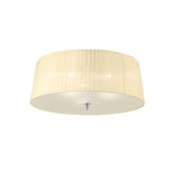 Loewe 3 Light Flush Ceiling Light - Polished Chrome With Cream Shade