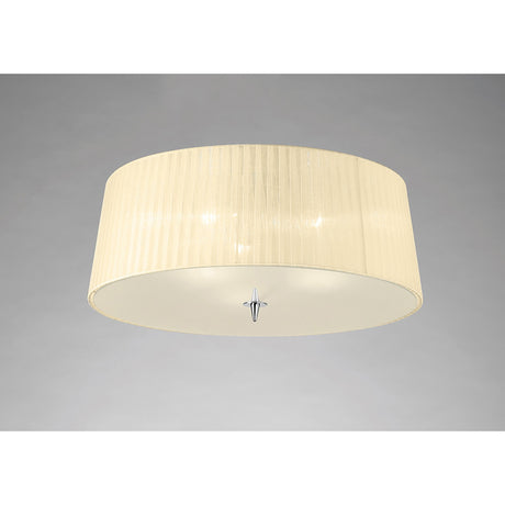 Loewe 3 Light Flush Ceiling Light - Polished Chrome With Cream Shade