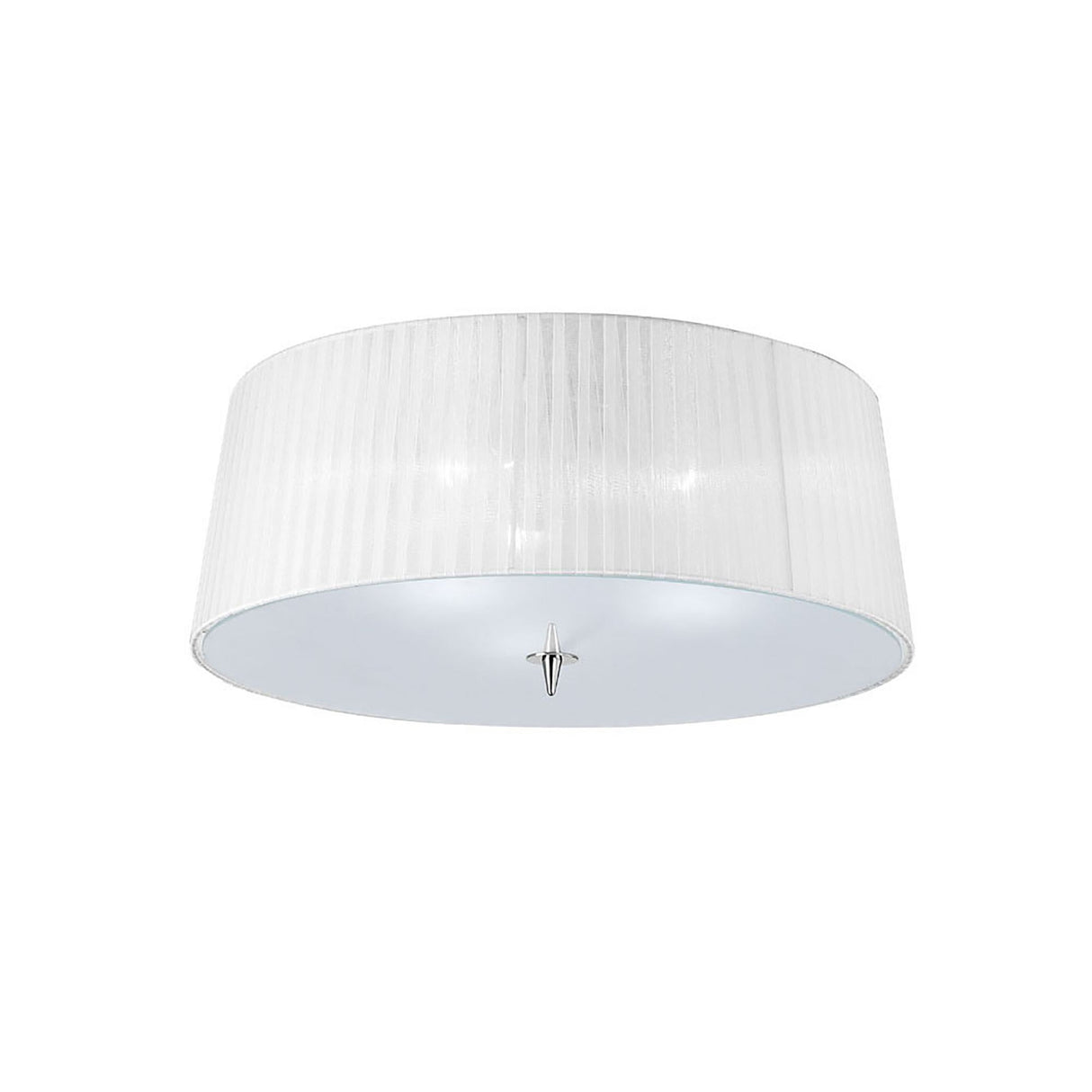 Loewe 3 Light Flush Ceiling Light - Polished Chrome With White Shade