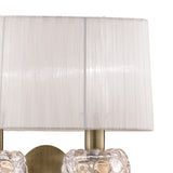 Loewe 2 Light Wall Light - Brass With White Shade