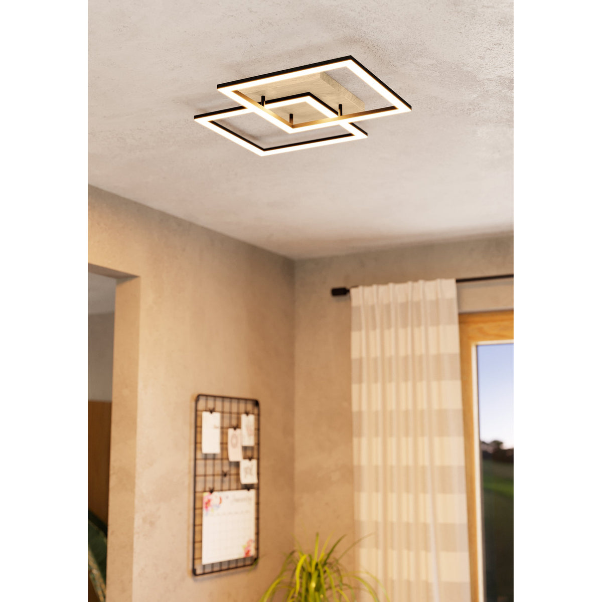 Lomaltas Smart LED Flush Ceiling Light 99677 - Black & Brown