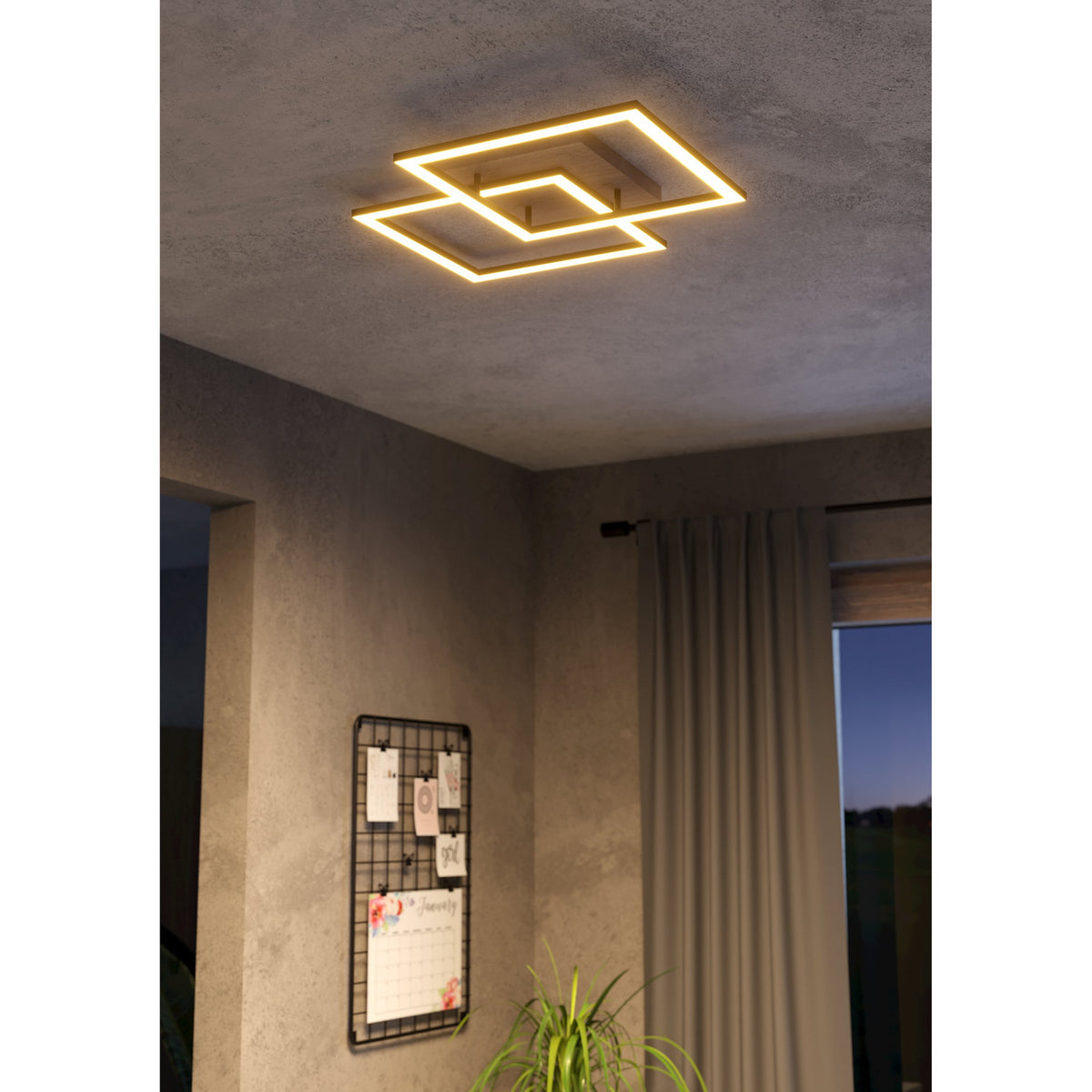 Lomaltas Smart LED Flush Ceiling Light 99677 - Black & Brown