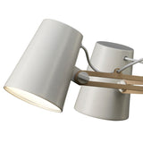 Looker 78cm 5 Light Chandelier - Matt White & Beech