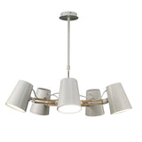 Looker 78cm 5 Light Chandelier - Matt White & Beech