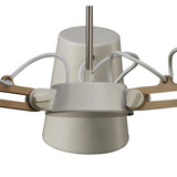 Looker 66cm 3 Light Chandelier - Matt White & Beech