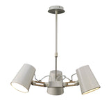 Looker 66cm 3 Light Chandelier - Matt White & Beech
