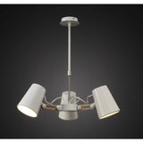 Looker 66cm 3 Light Chandelier - Matt White & Beech