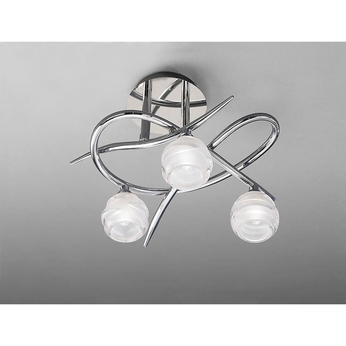 Loop 3 Light Semi-Flush Ceiling Light – Polished Chrome