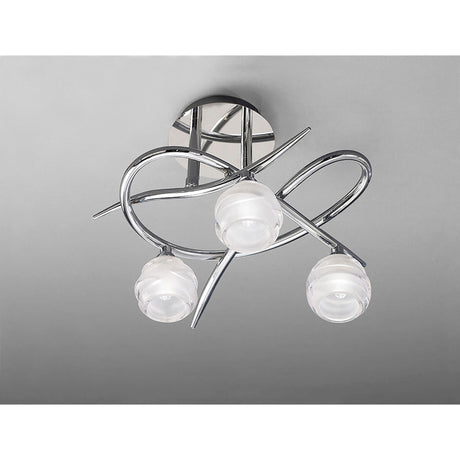 Loop 3 Light Semi-Flush Ceiling Light – Polished Chrome