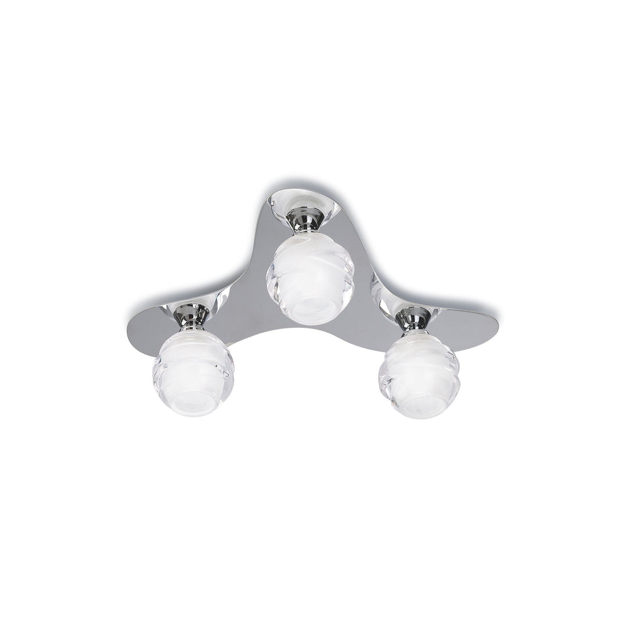 Loop 3 Light Flush Ceiling Light - Polished Chrome