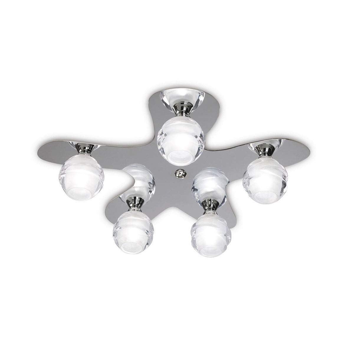 Loop 5 Light Flush Ceiling Light - Polished Chrome