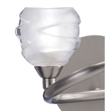 Loop 2 Light Wall Light With Switch - Satin Nickel