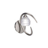 Loop 1 Light Wall Light With Switch - Satin Nickel