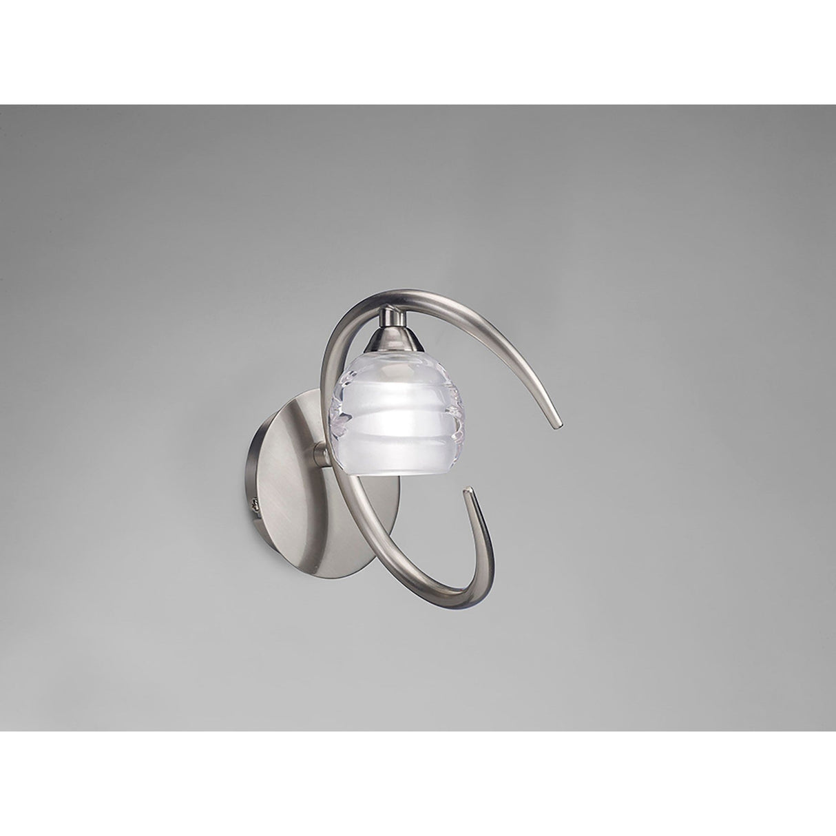 Loop 1 Light Wall Light With Switch - Satin Nickel