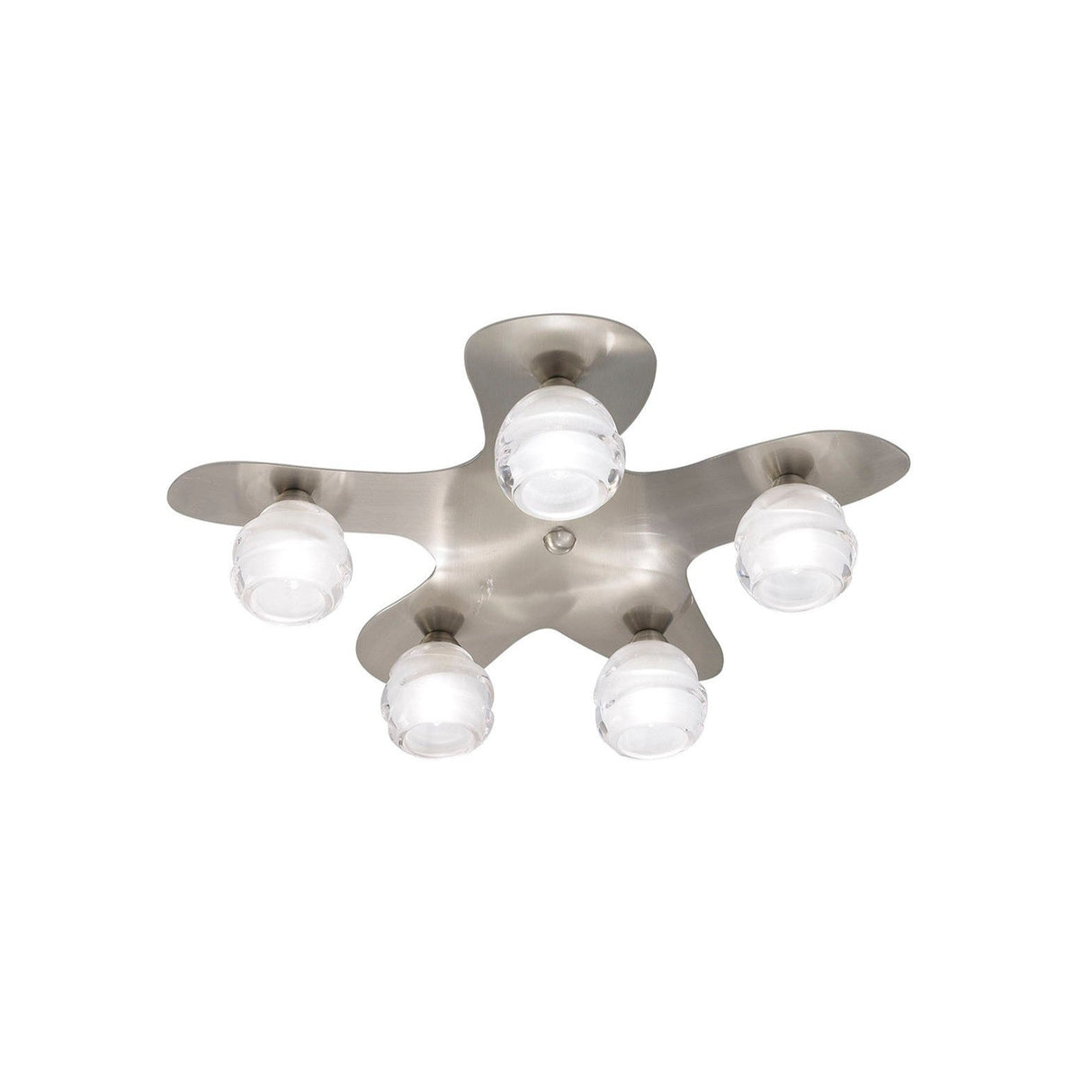 Loop 5 Light Flush Ceiling Light - Satin Nickel