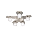 Loop 5 Light Flush Ceiling Light - Satin Nickel