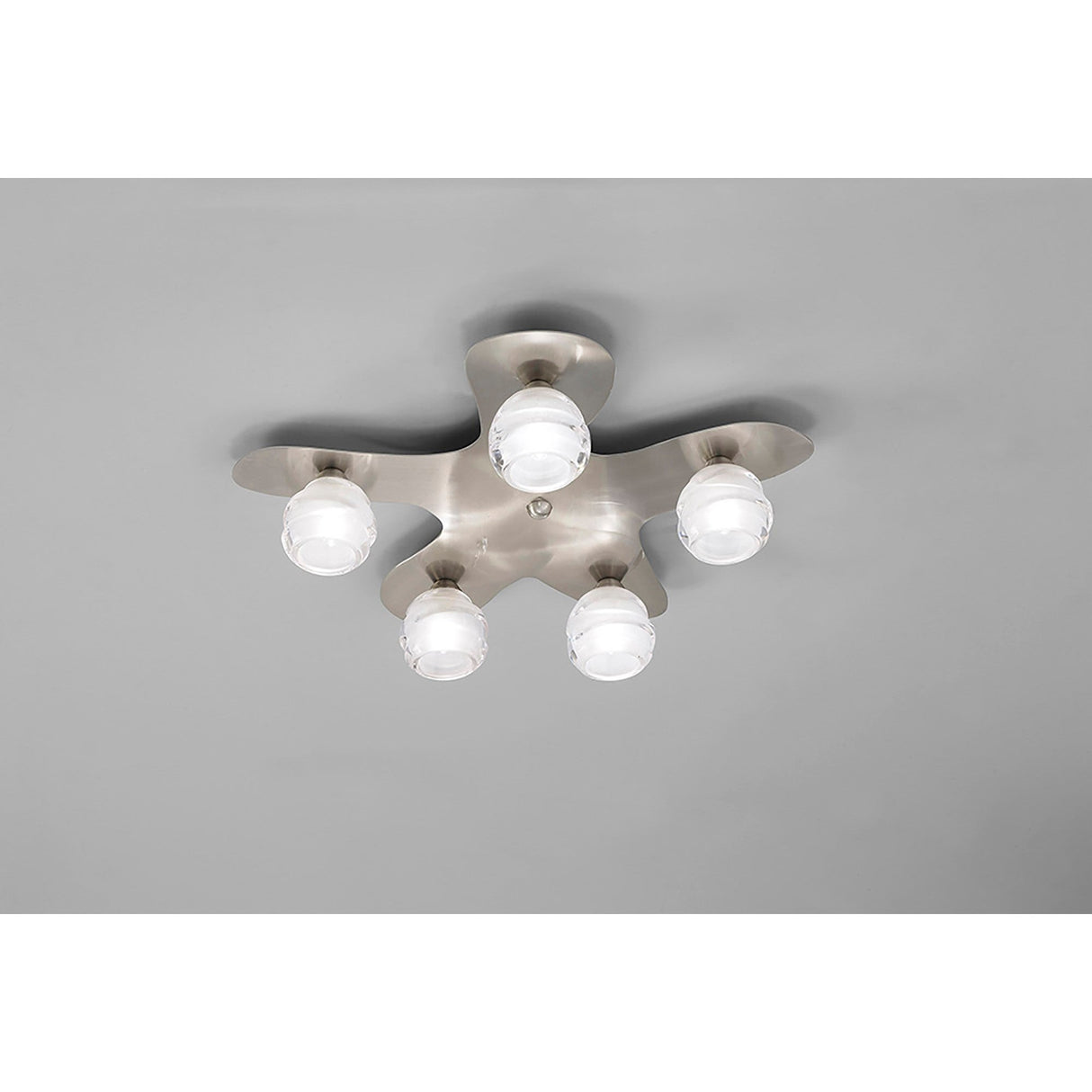 Loop 5 Light Flush Ceiling Light - Satin Nickel