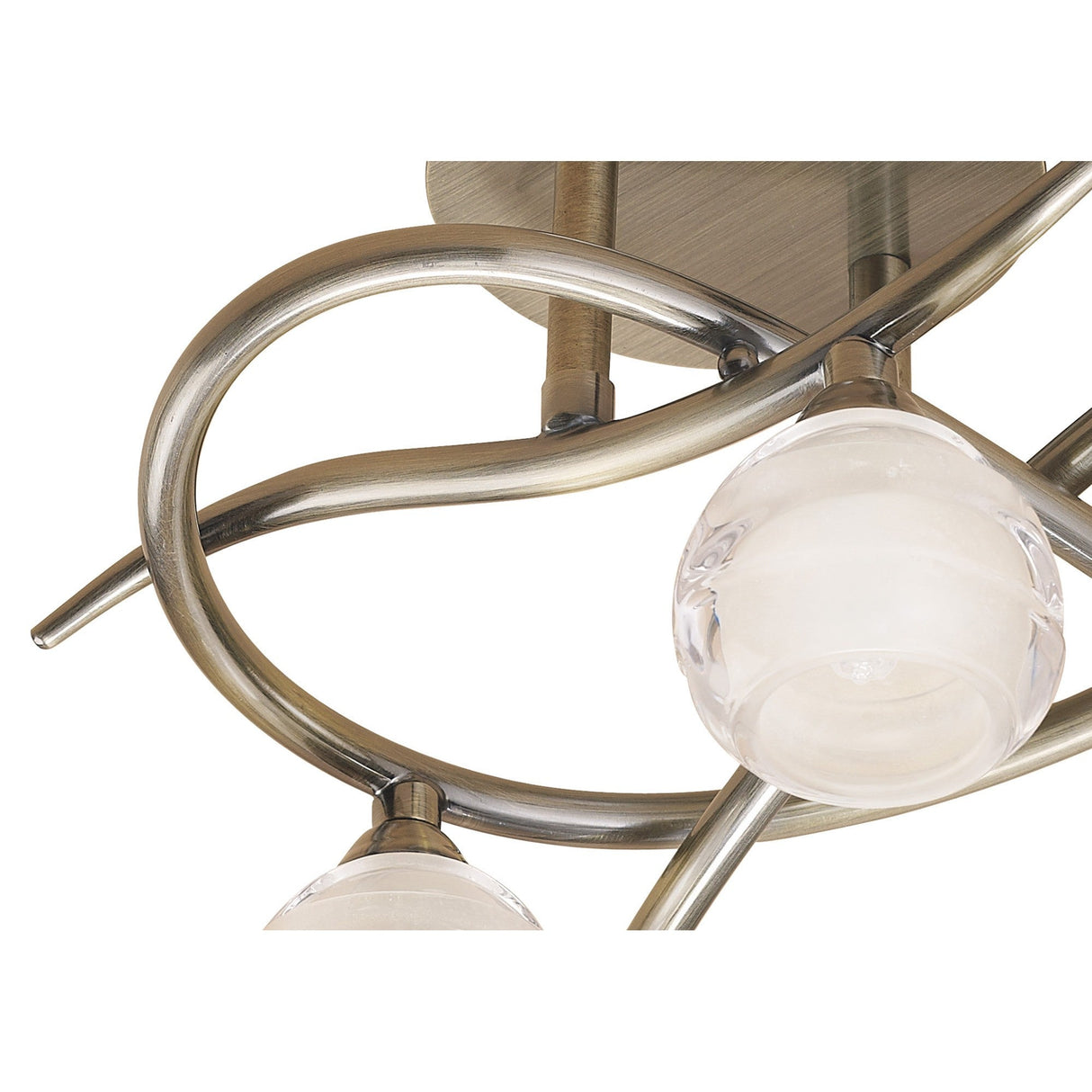 Loop 3 Light Flush Ceiling Light - Antique Brass