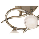Loop 3 Light Flush Ceiling Light - Antique Brass