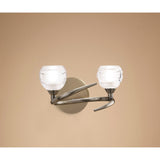 Loop 2 Light Wall Light With Switch - Antique Brass