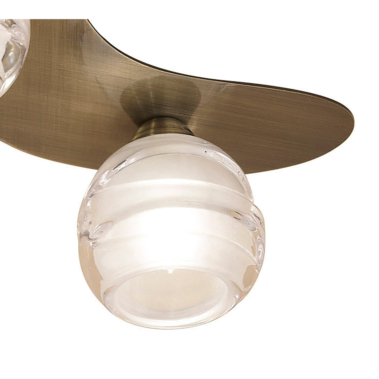 Loop 3 Light Flush Ceiling Light - Antique Brass