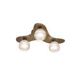 Loop 3 Light Flush Ceiling Light - Antique Brass