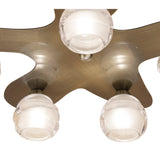 Loop 5 Light Flush Ceiling Light - Antique Brass