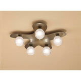 Loop 5 Light Flush Ceiling Light - Antique Brass