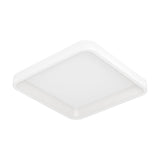 Loretello Smart LED Flush Ceiling Light, a square 35 x 35cm fixture with softly rounded corners, white steel body and white plastic diffuser, shown on a plain white background.