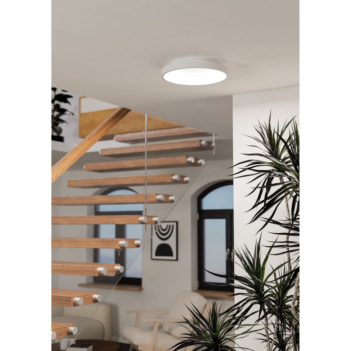 Loretello Smart LED Flush Ceiling Light 35cm - White