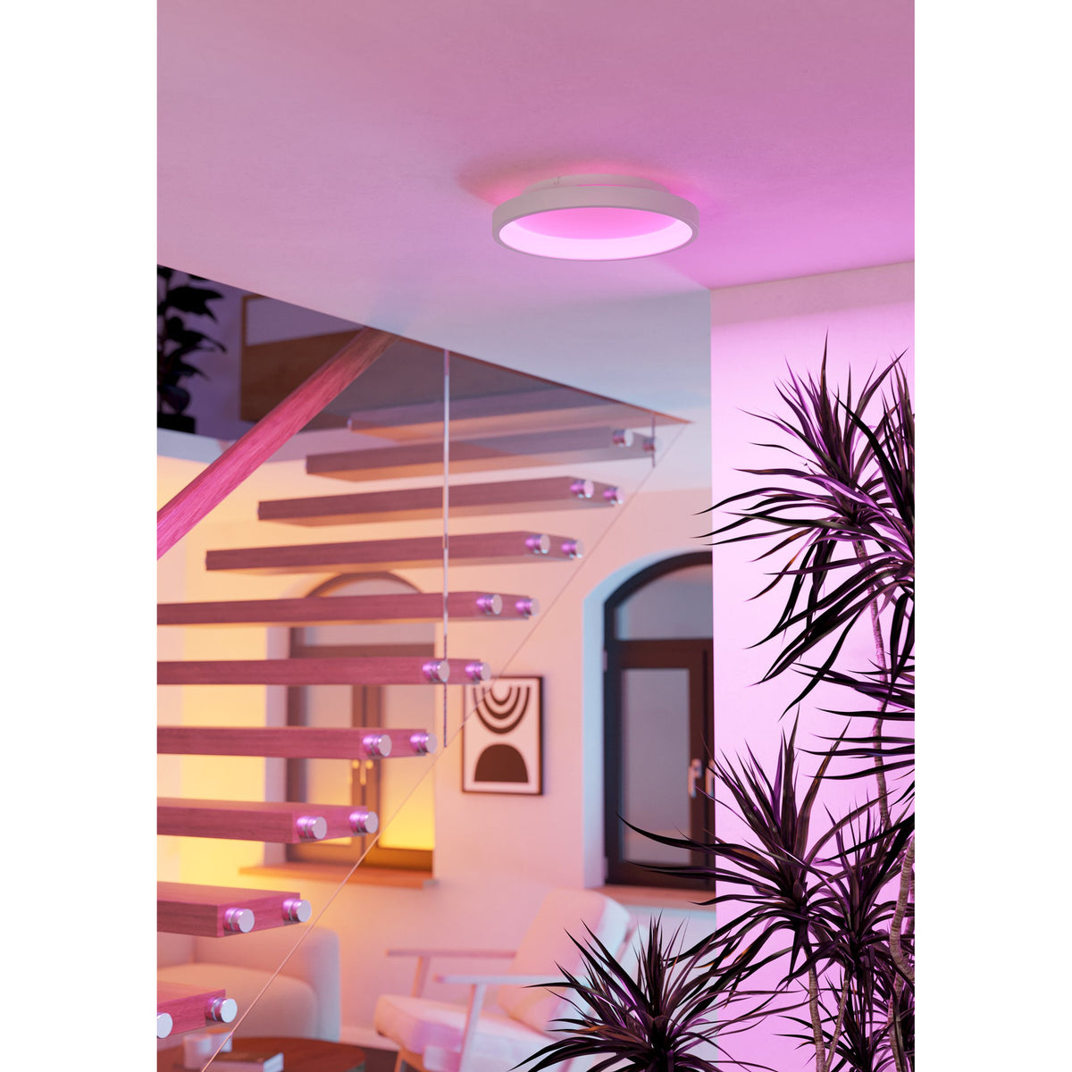 Loretello Smart LED Flush Ceiling Light 35cm - White
