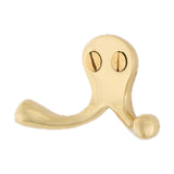 Lorrha Brass Double Coat Hook - 7cm