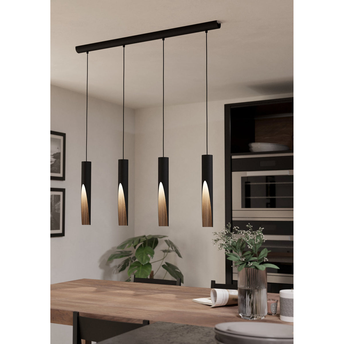 Losessa Linear Pendant Light - Black