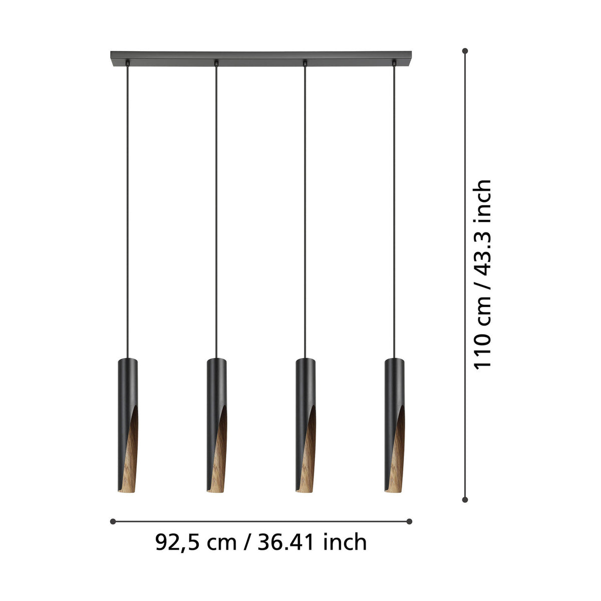 Losessa Linear Pendant Light - Black