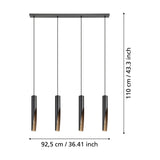 Losessa Linear Pendant Light - Black