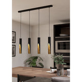 Losessa Linear Pendant Light - Black & Gold