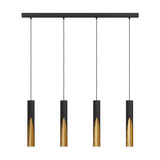 Losessa Linear Pendant Light - Black & Gold