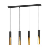 Losessa Linear Pendant Light - Black & Gold