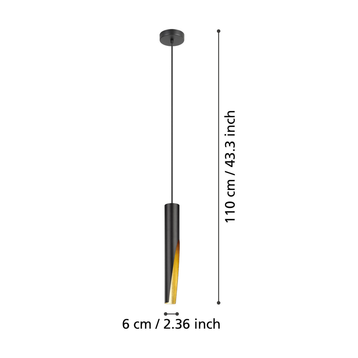 Losessa Pendant Light - Black & Gold
