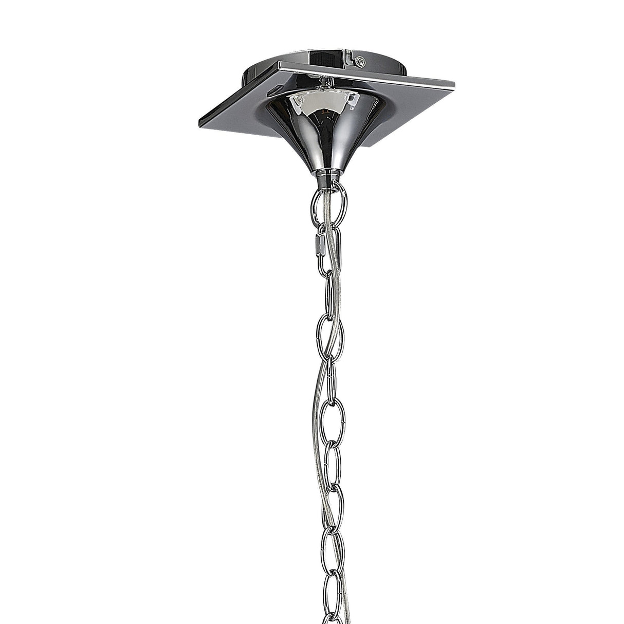 Louise 2 Arm 4 Light Crystal Chandelier - Chrome With White Shades