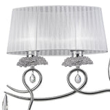 Louise 2 Arm 4 Light Crystal Chandelier - Chrome With White Shades