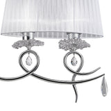 Louise 2 Arm 4 Light Crystal Chandelier - Chrome With White Shades