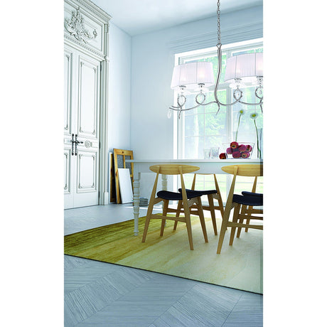 Louise 2 Arm 4 Light Crystal Chandelier - Chrome With White Shades