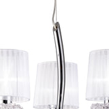 Louise 61cm 3 Light Crystal Chandelier - Chrome With White Shades