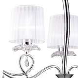 Louise 61cm 3 Light Crystal Chandelier - Chrome With White Shades