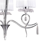 Louise 61cm 3 Light Crystal Chandelier - Chrome With White Shades